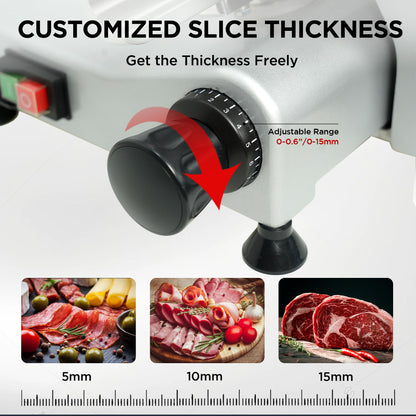 Paladin Equipment 10" Commercial Meat Slicer, Electric Deli Slicer with Stainless Steel Blade, Adjustable Thickness and Built-in Sharpener, Food Slicer for Meat, Bread and Cheese, Simple to Clean
