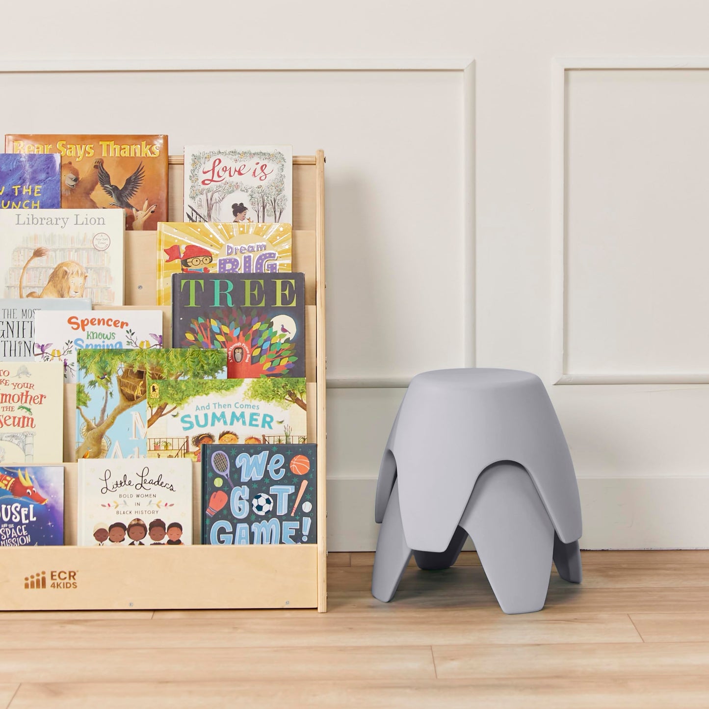 ECR4Kids Ayana Stool Set, Flexible Seating, Light Grey, 2-Pack