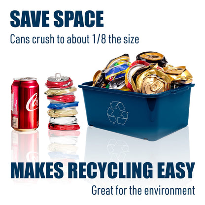 Mckay 16 Oz. and 12 Oz. Metal Can Crusher, Can Crusher Wall Mounted, Can Crushers for Recycling Wall-Mounted Smasher for Aluminum Seltzer, Soda, Beer Cans and Bottles, Gadgets for Home - Blue