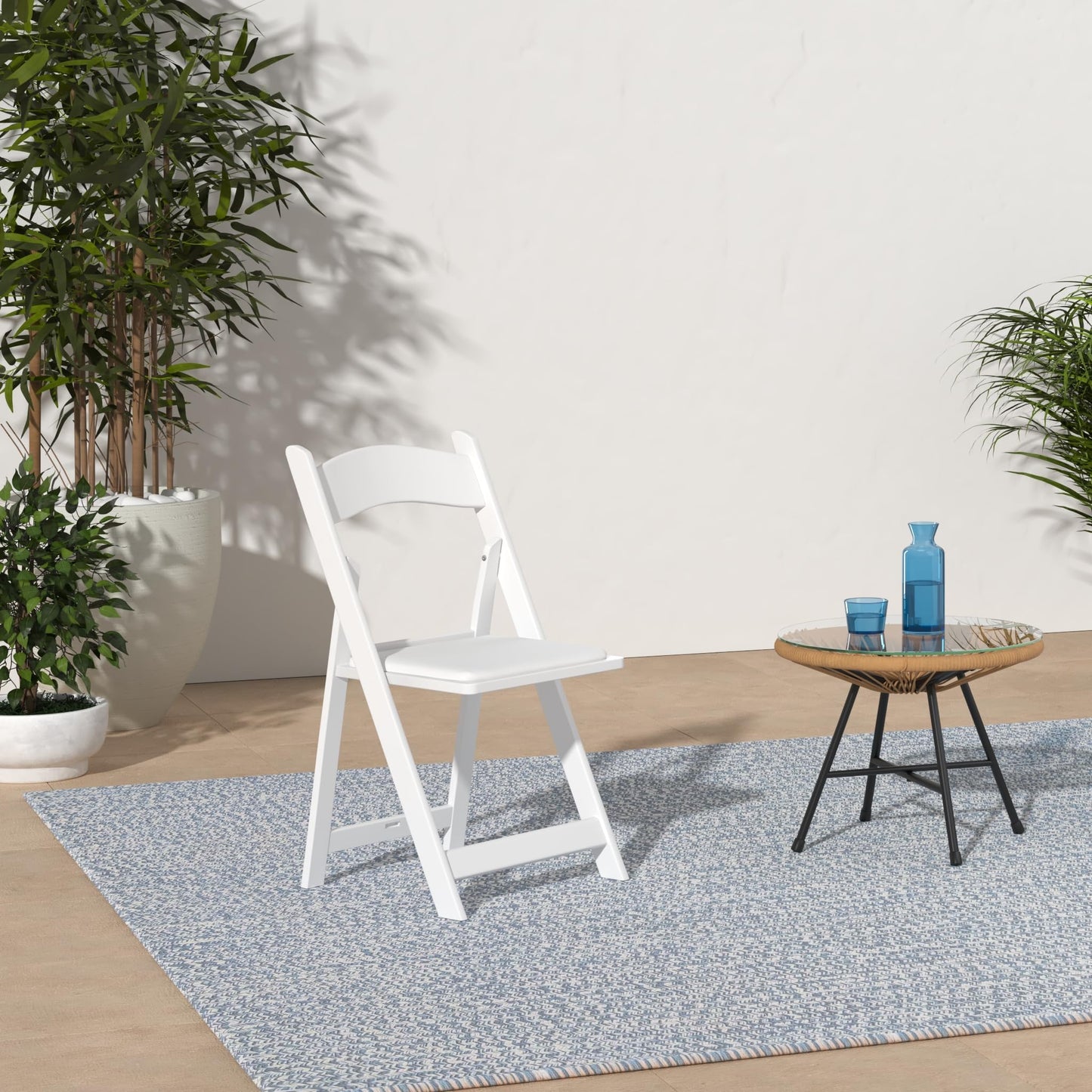 100 White Resin Folding Chairs, Stackable Event & Party Chairs, 800 LB Weight Capacity, Indoor Outdoor