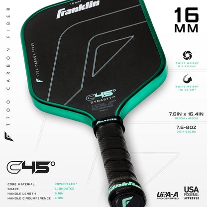 Franklin Sports PRO Pickleball Paddles – C45 Carbon Fiber Series - Official USAP + UPA Approved – Pro Player Design, DYNASTY 16MM MINT