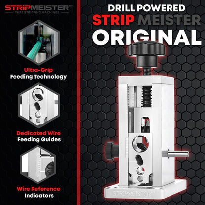 StripMeister Original Wire Stripping Machine & E250 Blade Replacement Kit - Drill Powered Stripper Tool, Made Easy (Bundle)