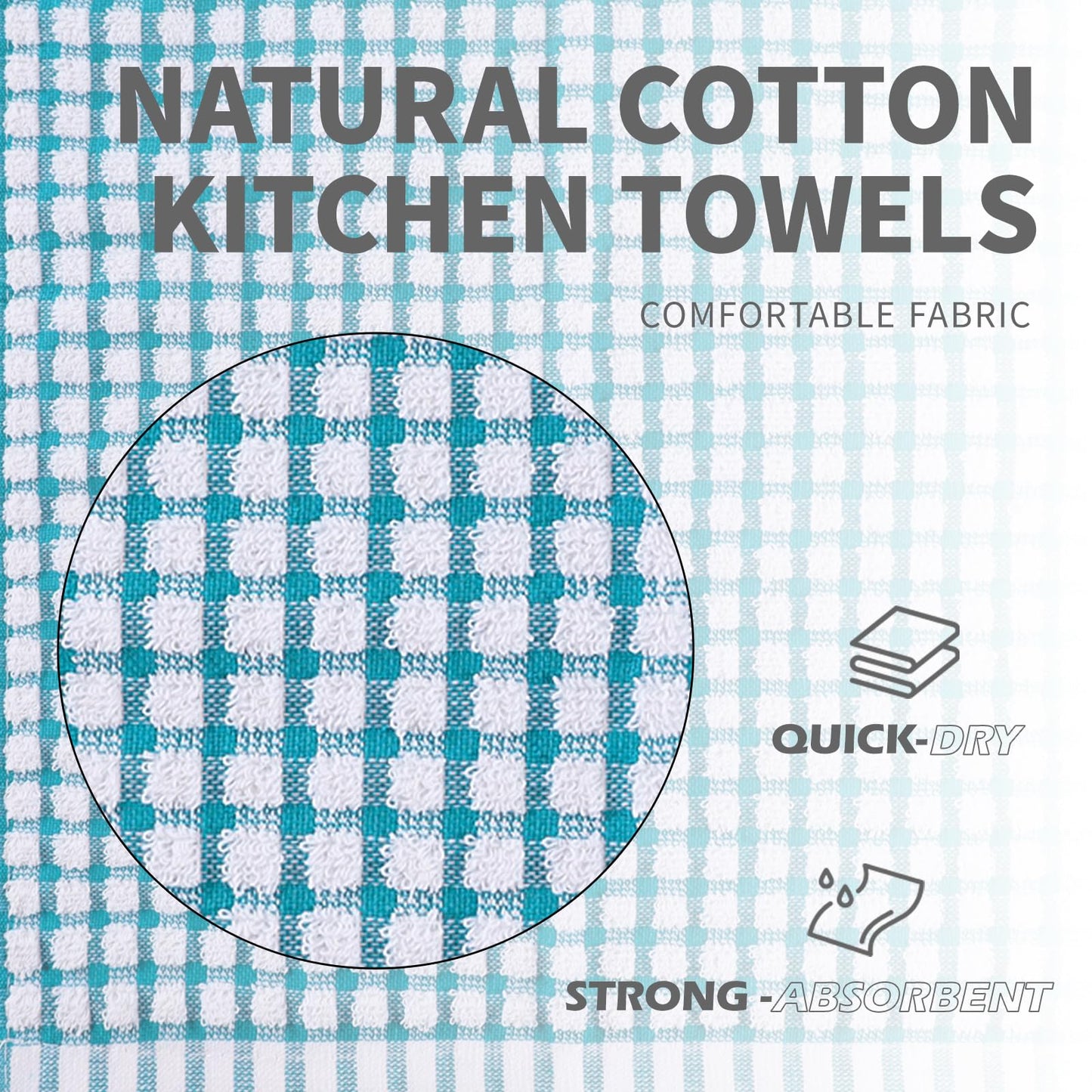 Oeleky Dish Towels for Kitchen 15x26 Inches, Pack of 8 Cotton Kitchen Towels for Drying Dishes (Multi, 15x26 inches)