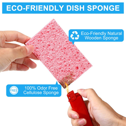Zhengmy 100 Pieces Sponges Bulk Sponges Kitchen Compressed Sponge Natural Dish Sponge Compressed Wood Pulp Cleaning Without Scratching for Kitchen Bathroom, 3.9 x 2.4 x 0.12 Inch (Multicolor)