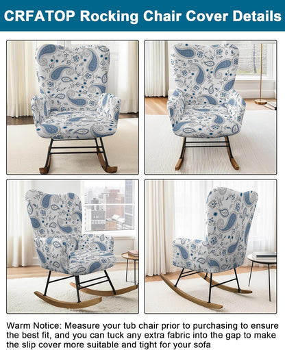 1 Offices,A20 CRFATOP Printed PC Nursery Rocking Chair Recliner Covers Upholstered Glider Rocker Banquet Armchair