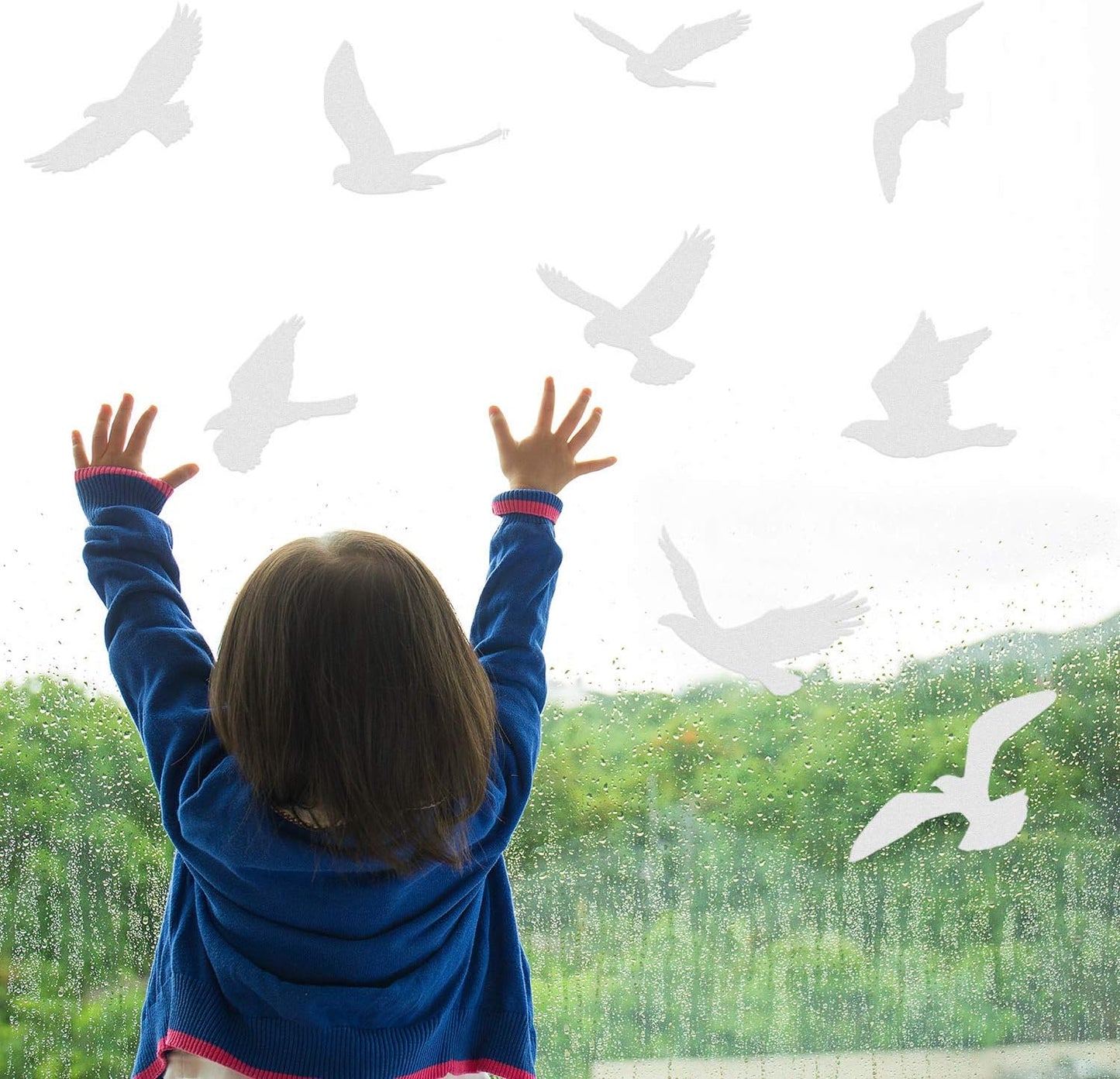 Boao Large Size Anti-Collision Window Clings, Translucent/Dusted Bird Deterrent for Doors, Windows & Glass