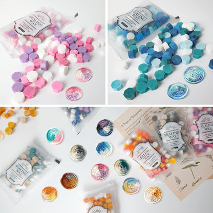 Sealing Wax Beads, 10pack Unique Color Combination- Mixed Color (Approx.1000pcs)- for Wax Seal Stamps, Letter Sealing & Wedding Invitations - Try The Color Suit