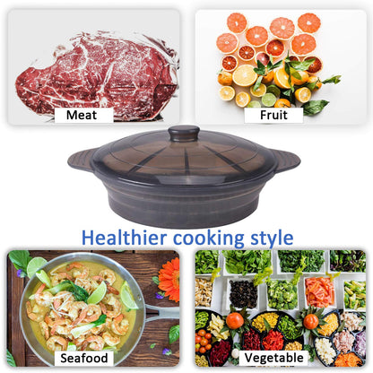 Microwave Steamer Cooker Collapsible Bowl Silicone Baked Potato Cookware with Handle Lid for Vegetables Fish Prep Meal Food with Removable Rack BPA Free Easy to Store Freezer Dishwasher Safe Black