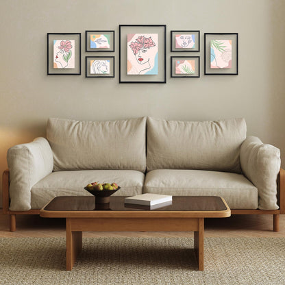 Frametory, Floating Picture Frames Set - Black Metal Photo Frames - Real Glass - Displays One 11x14, Two 8x10, And Four 5x7 Inch Photos for Home Decoration