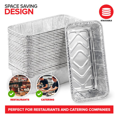 Stock Your Home 2 Lb Aluminum Foil Mini Loaf Pans (50 Pack) Disposable Small Loaf Pan – 2 Pound Baking Tin Liners, Perfect to Bake Cakes, Bread Loaves, and Meat - 8.5 x 4.5 x 2.5