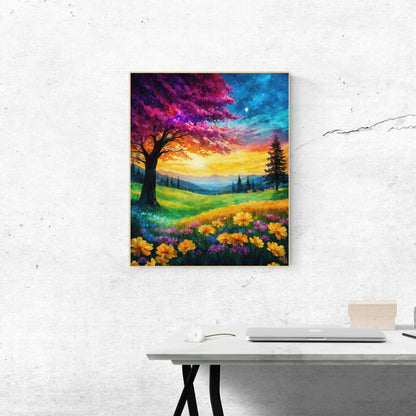 Paint By Numbers Kit For Adults, Scenery Paint By Numbers,Tree Painting By Numbers For Adults, Diy Oil Painting For Kids, Without Frame Paint By Number On Canvas For Gift Home Wall Decor(16x20inch)