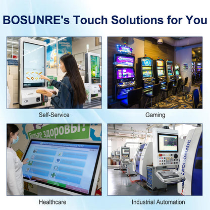 Bosunre 23.8 Inch Multi-Touch Screen Monitor, VESA Mount & Open Bracket Installation,Open Frame Touch Monitor,1920x1080 Resolution for Vending, HMI and Digital Signage 7x24h Work