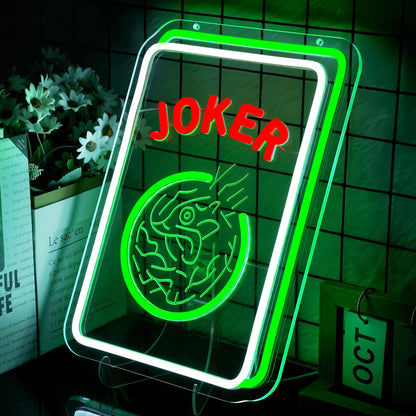 Mahjong Neon Sign for Wall Decor - Game Neon Acrylic USB Powered LED Wall Art Decor, Light Up Sign Dimmable, for Man Cave Bar Club Mahjong Party Casino Room 14.02" x 10.12"