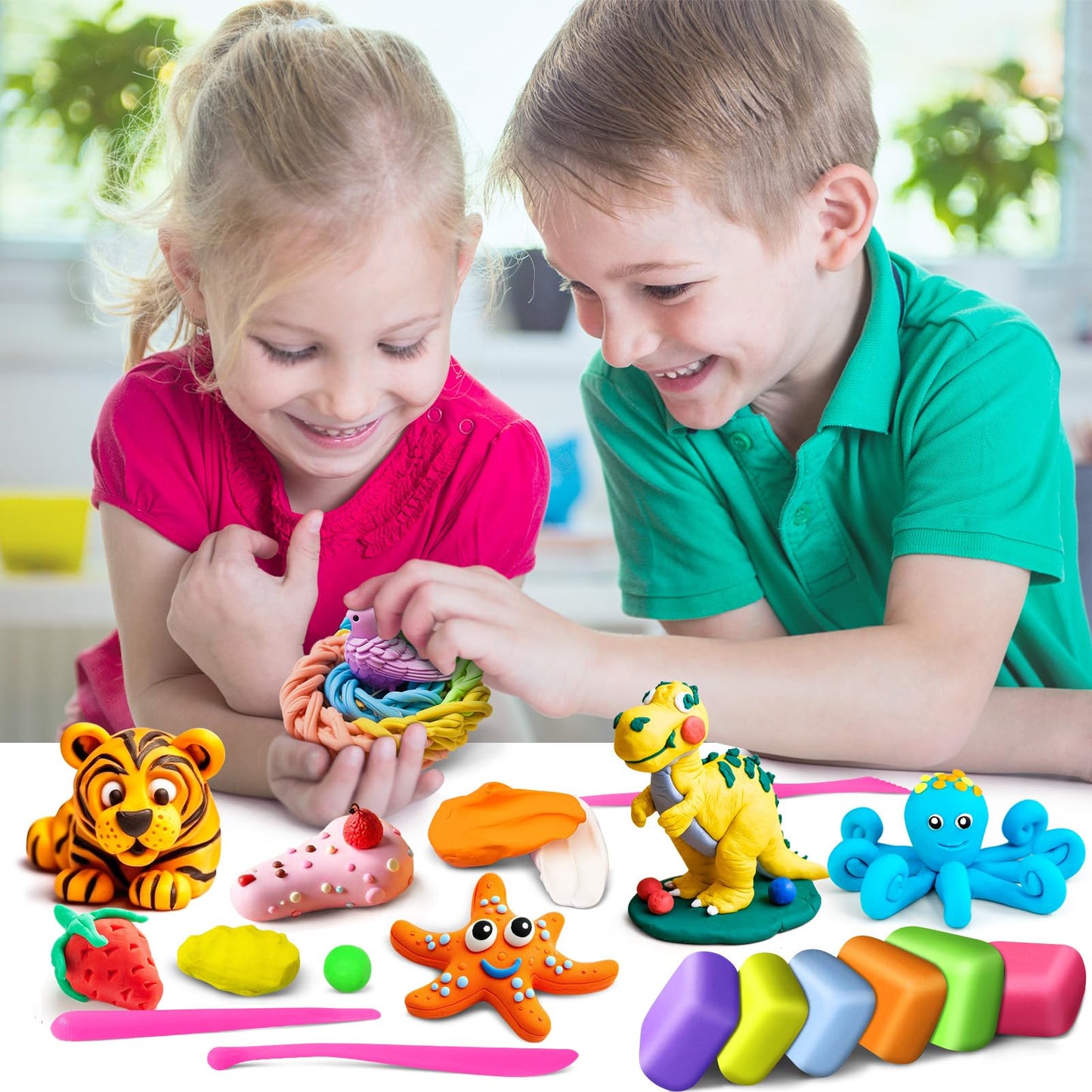 FAGNBED Air Dry Clay 192 Colors, Modeling Magic Clay Set with 3 Sculpting Tools, Arts Crafts Gift for Kids and Beginners