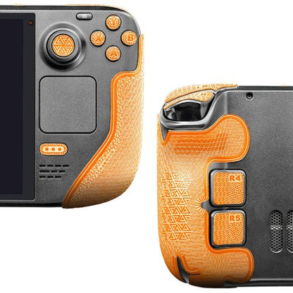 Luck&Link Controller Grip for Steam Deck OLED&LCD,Textured Skin kit,Anti-Skid Sweat-Absorbent Controllers Handle Grips, Buttons,Triggers,D-pad(Ultra-Bright Orange)