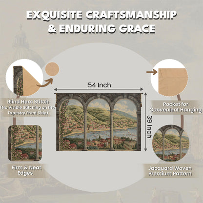 Charlotte Home Furnishings Inc. Como Lake Italian Tapestry Wall Hanging 39 X 54 Inch Viscose Cotton And Polyester Blend Italian Woven Wall Art Perfect For Home Decor And Wall Decor By Alessia Cara
