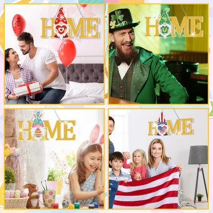 Yousoontic 25 Pcs Magnetic Diamond Art Easter Interchangeable Gnome Wall Decor 13.8 x 6.8 Inch Spring Hanging Seasonal Welcome Sign DIY Detachable Decorations or Front Door Home Farmhouse Gifts