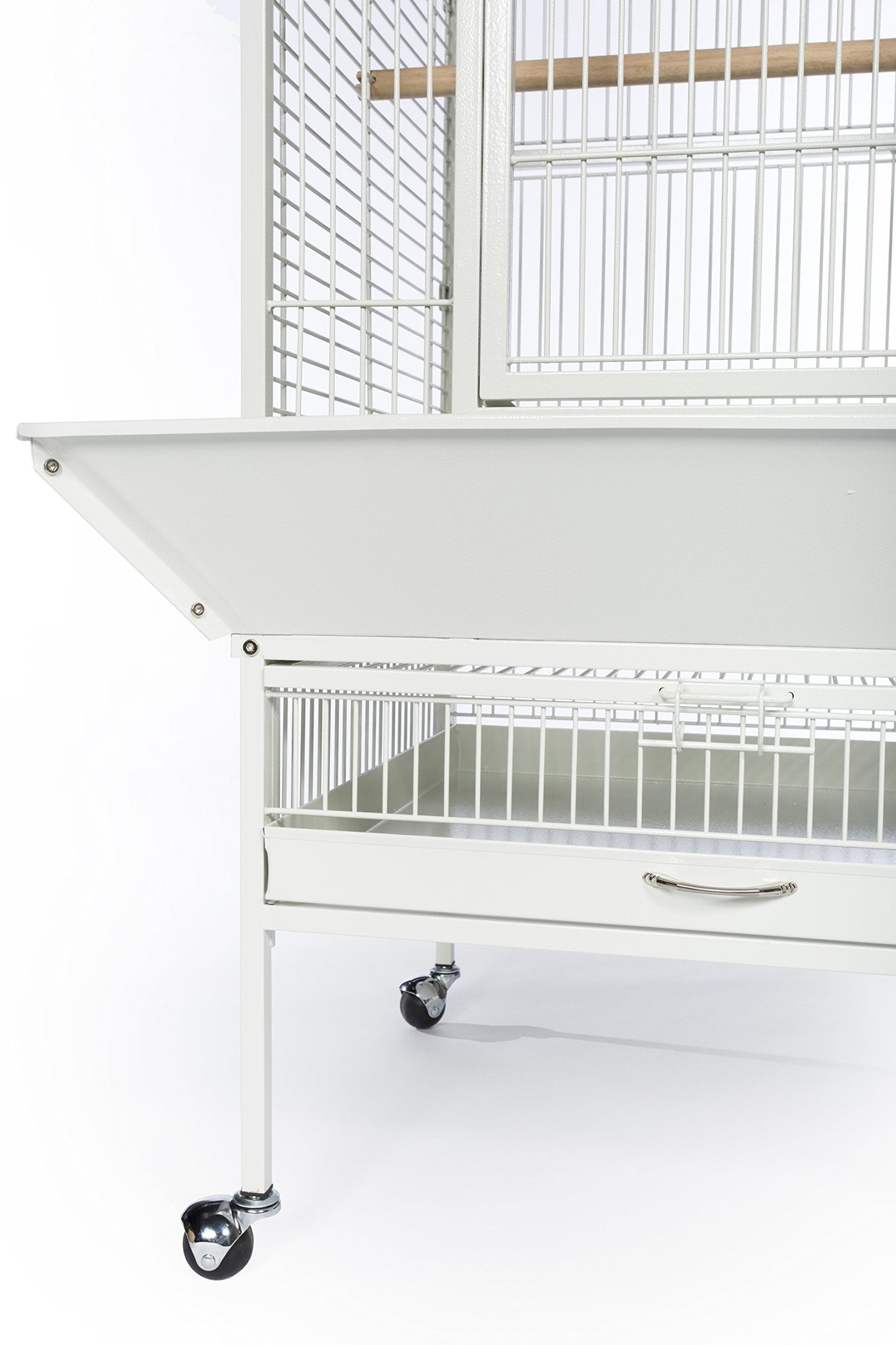 Prevue Pet Products Large Dome Top Bird Cage - Medium Steel Cage with Casters, Dual Locks, Seed Guards, and Perches, Ideal for Cockatiels, Conures, and Similarly Sized Birds - Chalk White