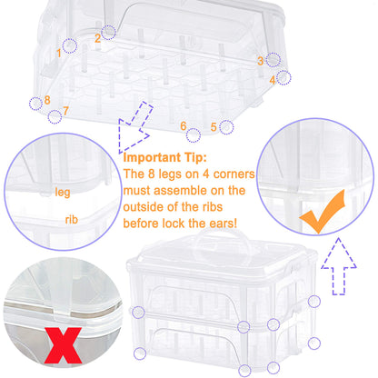 New brothread 4 Layers Stackable Clear Storage Box/Organizer for Holding 80 Spools Home Embroidery & Sewing Thread (Spool Size Requirement: Height≤2.2"/5.6CM; Width≤1.69"/4.3CM)