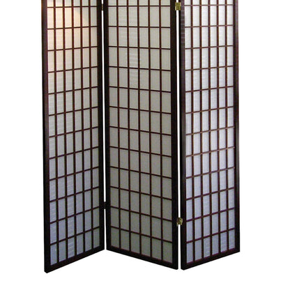 70" Tall 3 Panel Screen, Room Divider, Japanese Style with Cherry