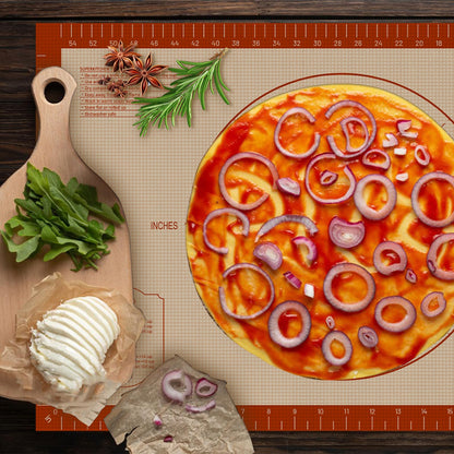Pastry Mat, 0.7mm Extra Thick 28 x 20 Inches Large Non Stick Silicone Baking Pad, Pie Crust Rolling Supplies for Making Christmas Cookies Bread, Easy to Clean