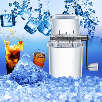 Tuzoo Hand Crank Operated Ice Crusher, Ice Shaver with Stainless Steel Blades, Manual Hand Crank Operated Ice Breaker for Fast