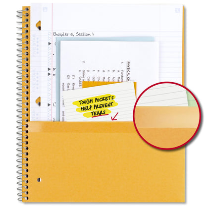 Five Star Spiral Notebook + Study App, 3 Subject, College Ruled Paper, 8-1/2" x 11", 150 Sheets, Fights Ink Bleed, Water Resistant Cover, Pacific Blue (73623)