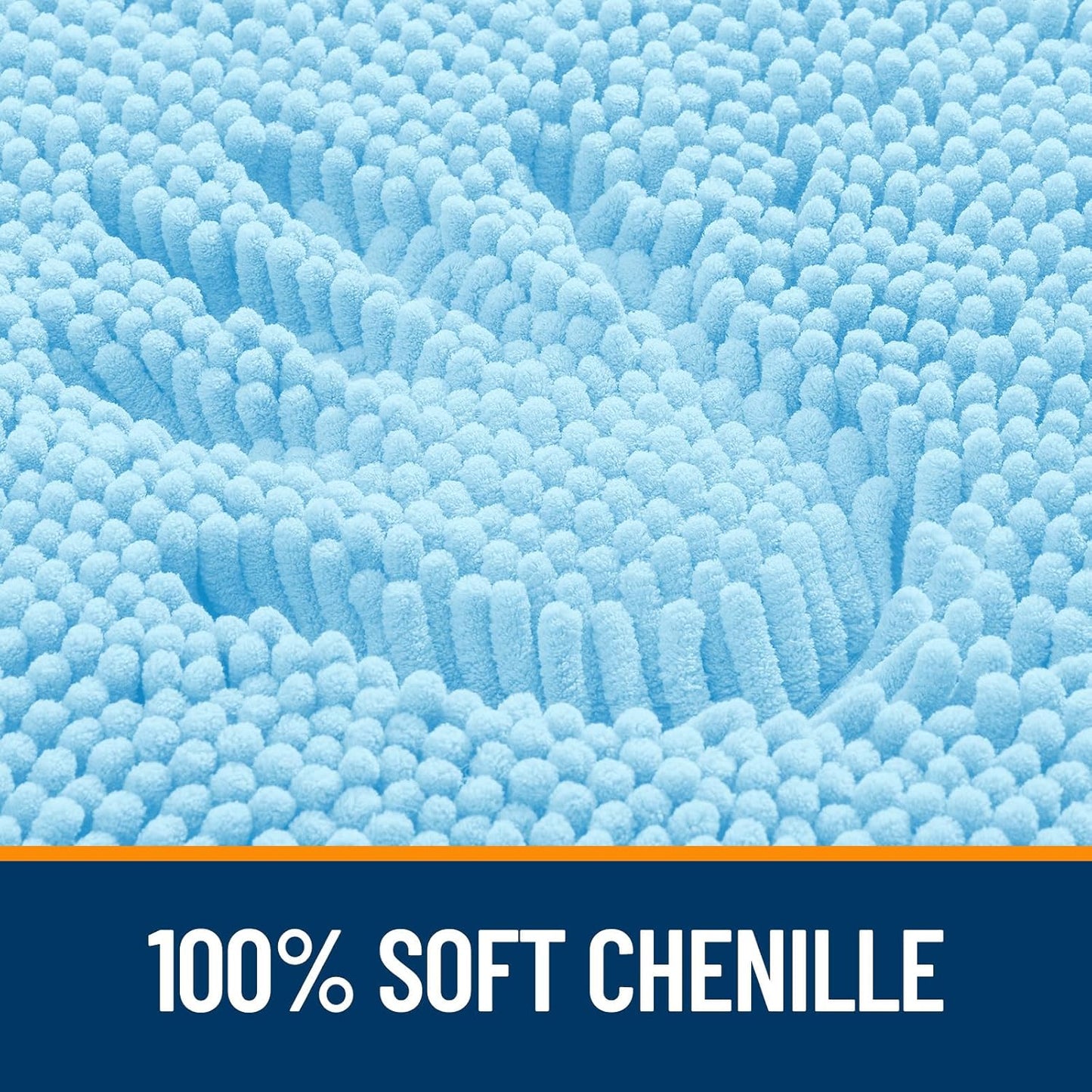 OLANLY Bathroom Rugs - Extra Soft Chenille Bath Mats with Rubber Backing | Quick Dry, Machine Washable, 30x20, Sky Blue