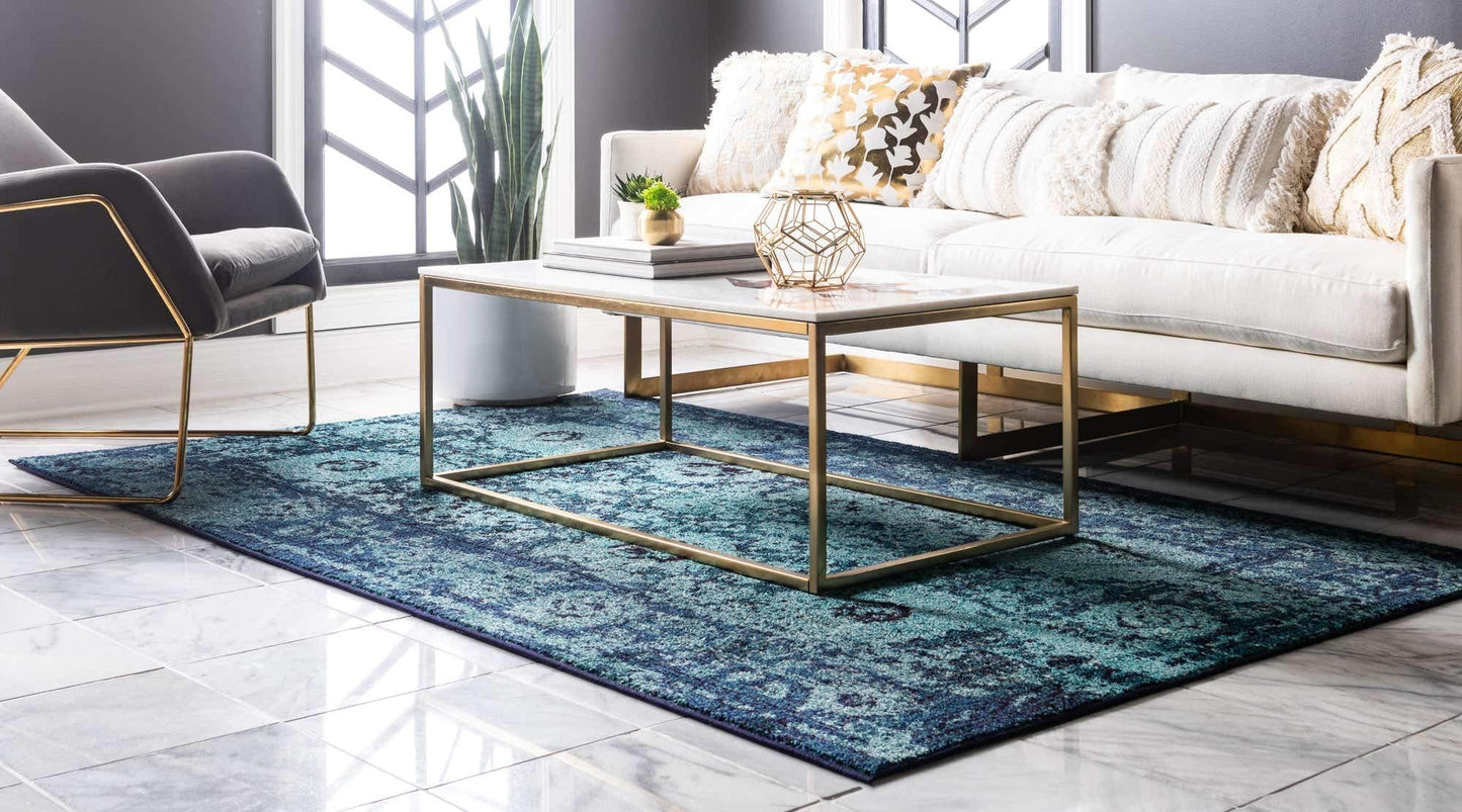 Unique Loom Medici Collection Vintage Botanical Traditional Blue Area Rug (10' 0 x 13' 0)