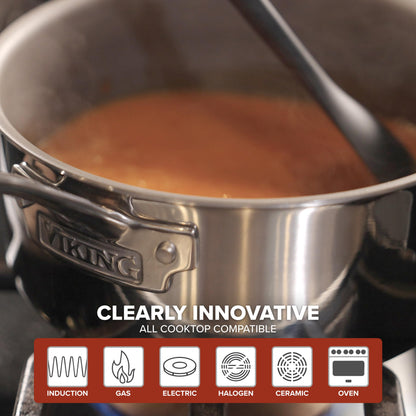 Viking PureGlide Pro 3-Ply Nonstick Dutch Oven with Lid, Made without PFAS, 6-Quart Induction Cooking Pot, Metal Utensil Safe Titanium Nonstick Surface, Oven Safe to 600F