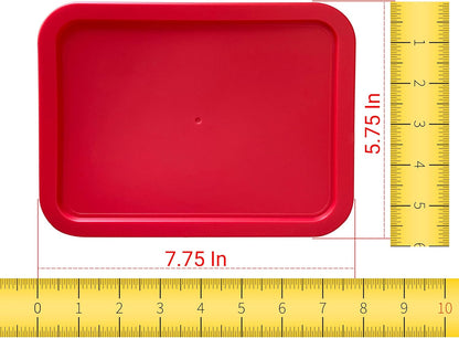 Replacement Lid for Pyrex Plastic Red Cover, 3 Cup Bowl Dish Rectangle, 7210-PC, 2-Pack