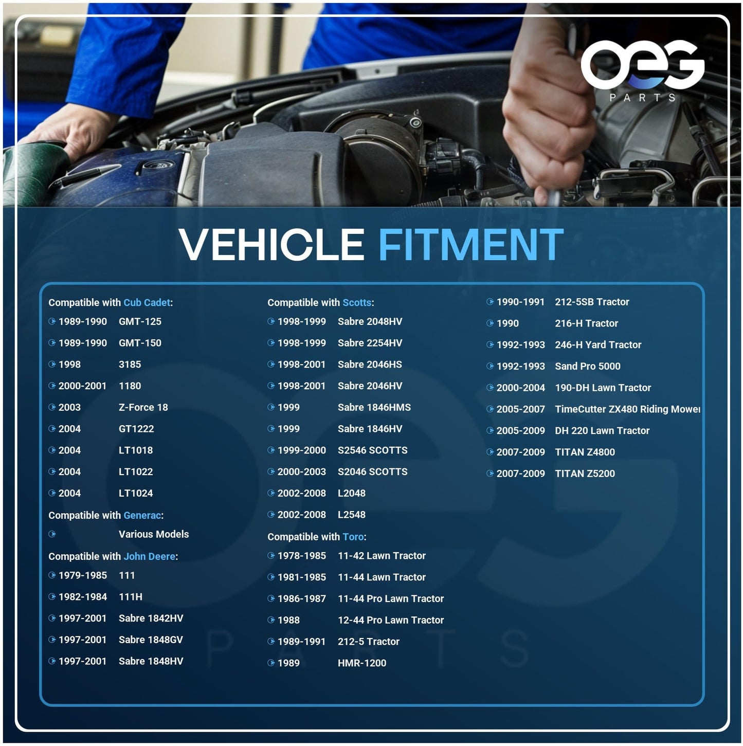 OEG Parts New Starter Compatible with Briggs and Stratton 11HP-18HP 393499 497401 494198 494990 Toro Compatible with John Deere Cub Cadet AM106883 AM38136 AM39285 SBS0004 41022005 41022005R 41022015