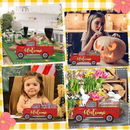 Burbell 13 Pcs Interchangeable Diamond Painting Art Welcome Signs Truck Stand Table Decor DIY Holiday Seasonal Tiered Tray Decoration Diamond Art Ornament Kits with 12 Holiday Icons for Home Wall