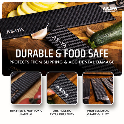 Asaya Professional Chef Knife Edge Guards – 9 Piece Knives Universal Covers - Extra Strength ABS Plastic and Food Safe Kitchen Knife Sheath Covers – Knives Not Included