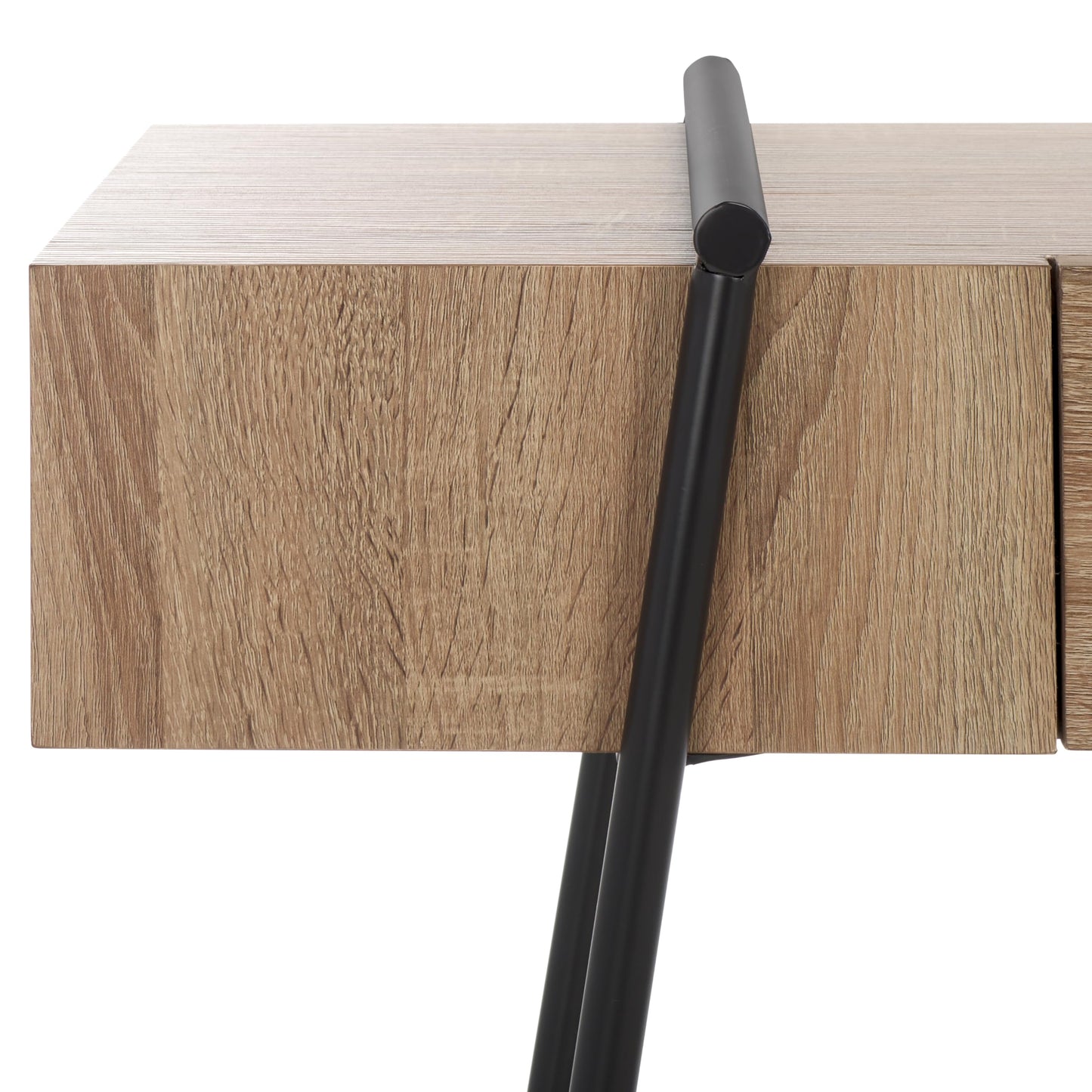 SAFAVIEH Home Collection Margaux Light Grey Oak/Black 1-Drawer Console Table for Living Room Foyer Bedroom Hallway Entryway Office