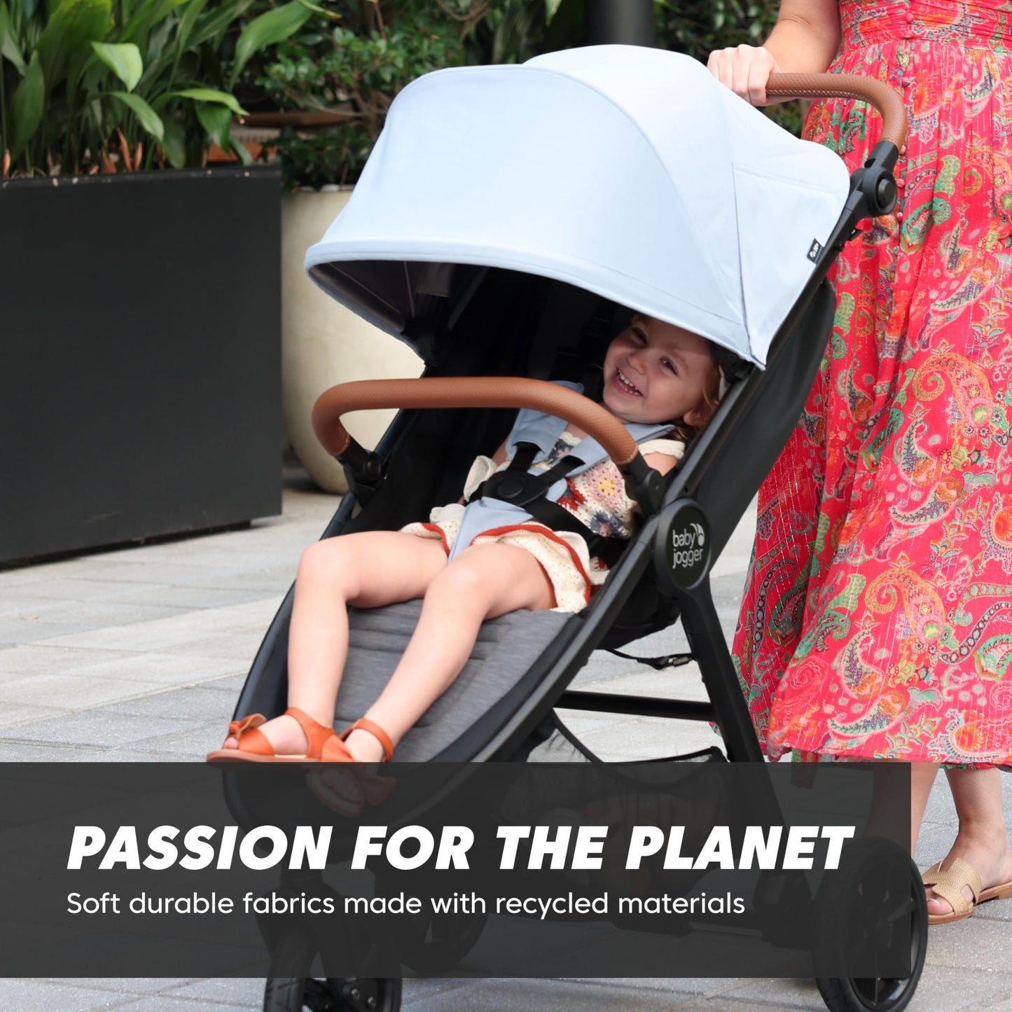 Baby Jogger® City Mini GT2 Single Stroller, Eco-Friendly Series, Baby Stroller with Four-Way Use with the Included Infant Car Seat Adapters, Leatherette Handle and Belly Bar, Slate Fog