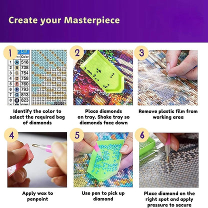 EWJRNSF 6 Pack 5D Diamond Painting Kits for AdultsBeginners, Diamond Arts Kits Diamond Art Sets,GemPainting Arts & Crafts Home Wall Decoration 11.8x15.7Inches Butterfly