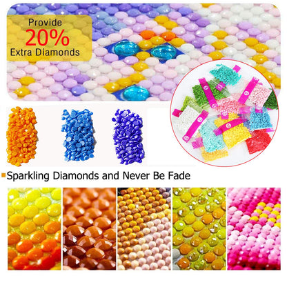 JATOK 5D Diamond Painting Kits for Adults (35.5x15.7in) DIY Large City Night Landscape Full Round Drill Embroidery Pictures Arts Paint by Number Kits Diamond Painting Kits for Home Wall Decor