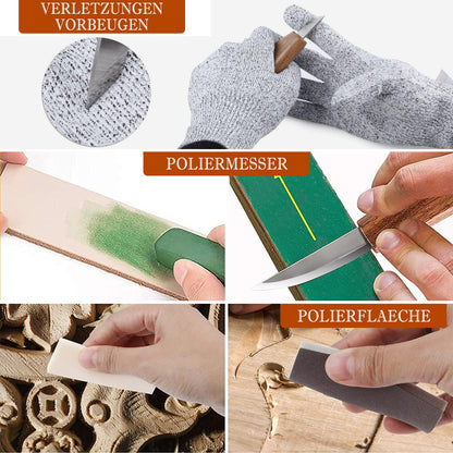 Olerqzer 35-in-1 Wood Carving Kit, Wood Whittling Kit for Beginners, Whittling Knife Set & Carving Tools with Large Storage Bag, Ideal for Spoon Carving, DIY Wood Projects