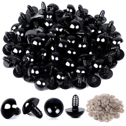 UPINS 120PCS Plastic Safety Crochet Eyes Bulk with 120PCS Washers for Crochet Crafts (0.32Inch/8mm)