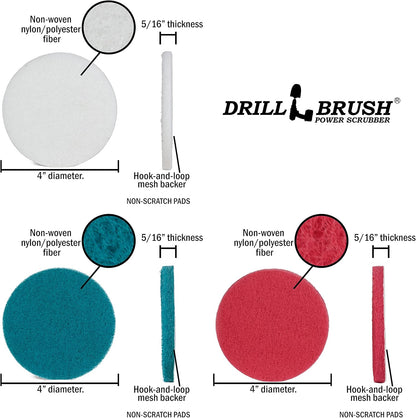 Drillbrush Cleaning Supplies - - Brush Drill Attachment Kit - Drill Brush Pads - Hot Tub Cleaner Brush - Pool Cleaner