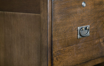 Crafters and Weavers Mission Solid Oak 4 Drawer File Cabinet - Dark Brown Walnut