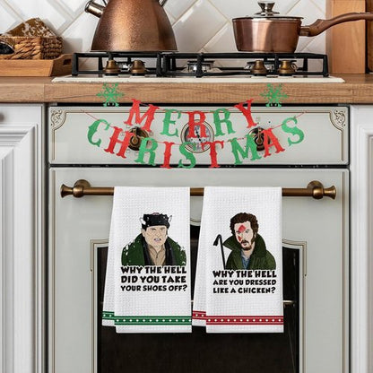 Home Alone | Funny Christmas Kitchen Towels - 2 Pack Holiday Dish Towels for Decor & Gifts