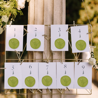 UNIQOOO Wax Seal Stickers - 3D Calla Lily Floral Wedding Invitation Envelope Seal Stickers, 50 Pcs Self- Adhesive Chartreuse Green Flower Wax Seals, Perfect for Bridal Shower, Gift Wrapping
