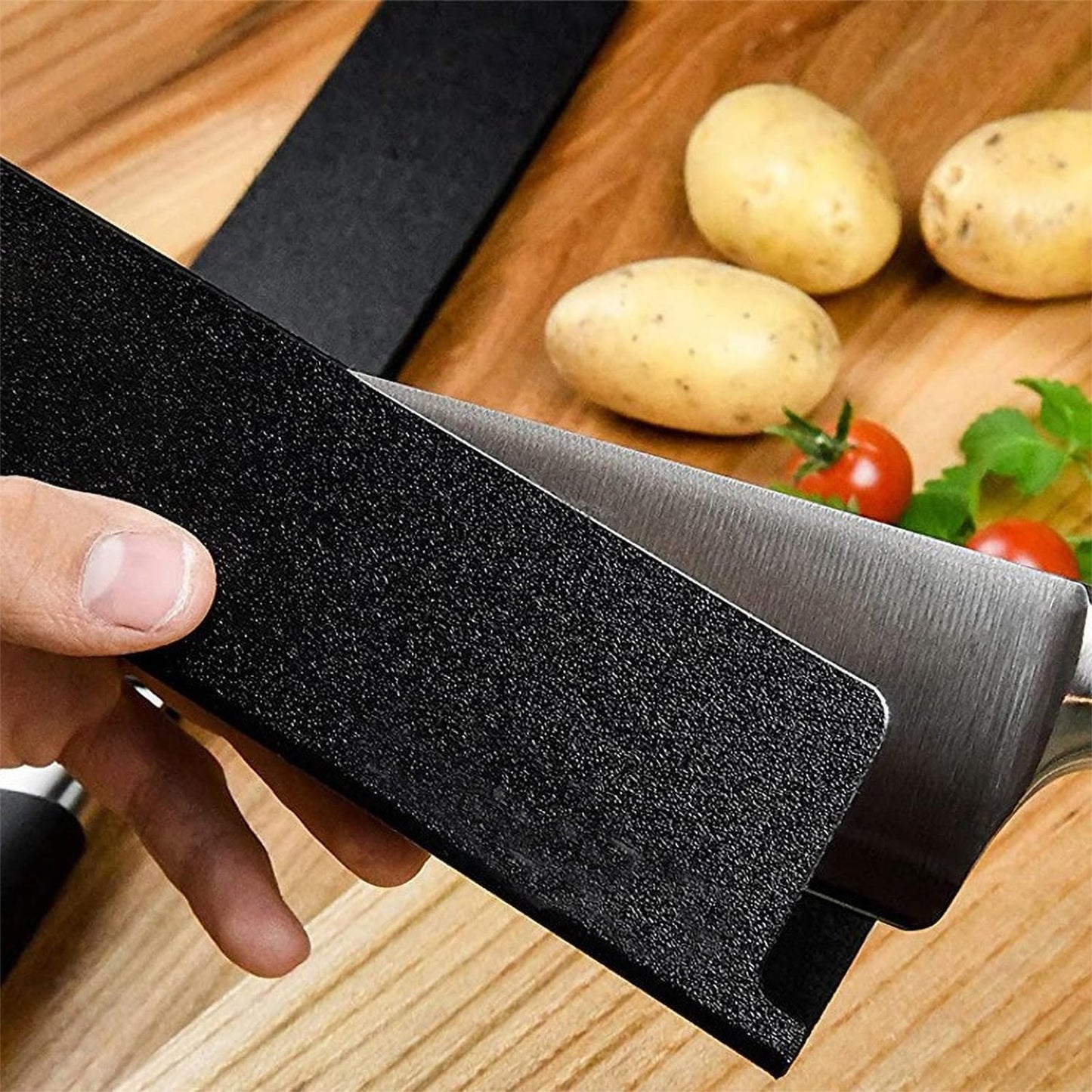 Qchengsan Chef Knife Roll Bag with Knife Edge Guards Set,Universal Knife Sheath Guard Blade Cover or Sleeves for Chef Traveling,Non-BPA,Gifts for Men Dad Father