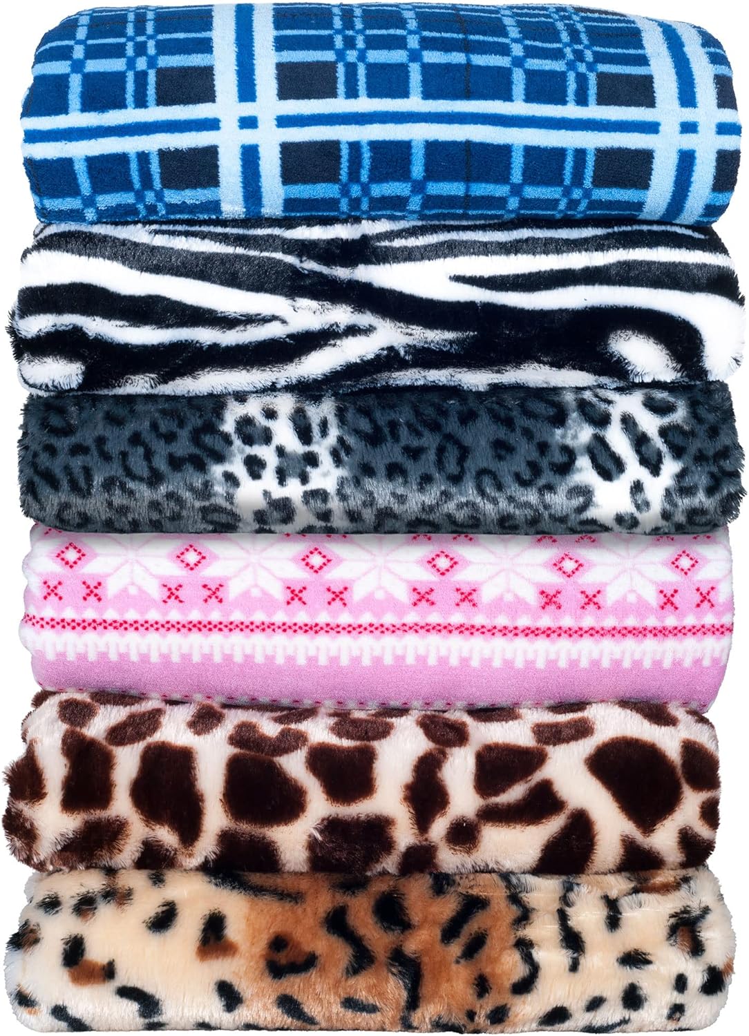 Lavish Home Fleece Sherpa Throw Blanket, Ultra Soft Plush, 50" x 60", Tiger Set of 1