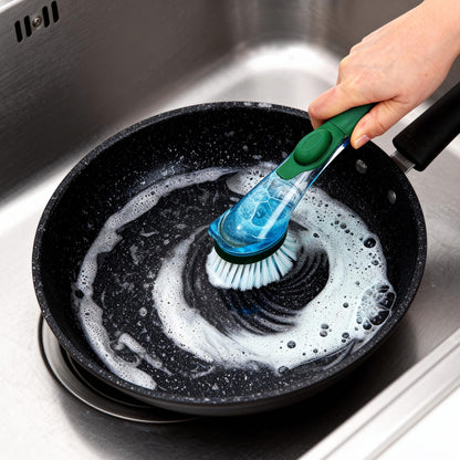 CLEANHOME Kitchen Cleaning Tool Set - 3-Pack Dish Scrub Brush Kit with 10PCS Non-Scratch Scrub Sponges, Bottle Brush & Pot Scrubber, Safe for Cookware, Bathroom & Nonstick Surfaces