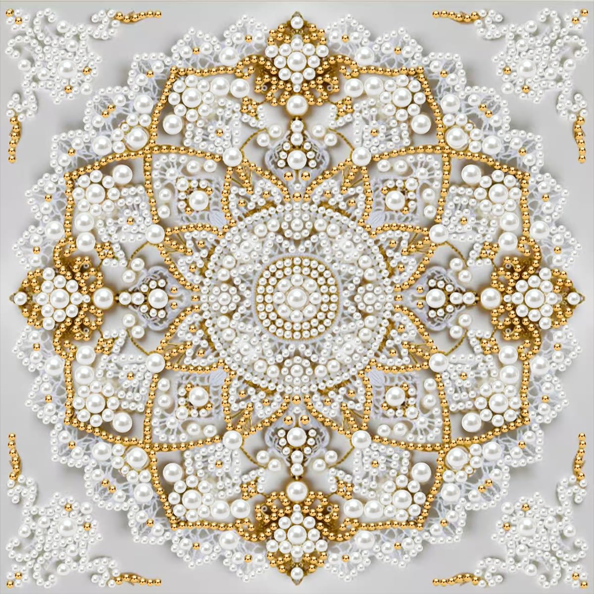 GEMFAMILY 5D Diamond Painting Kits for Adults,DIY Special Shaped Diamond Art Kit for Mandala,Pearl Diamond Dots Painting Crystal Rhinestone Gem Art for Home Wall Decor 11.8 X 11.8 Inch