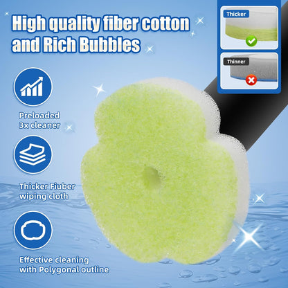 30 Disposable Toilet Brush Kit with Refills, No-Touch Toilet Wand Cleaning System, Wall Mounted Toilet Bowl Cleaner