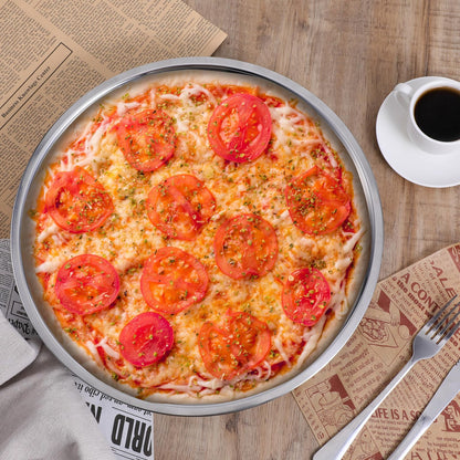 Vin Beauty 4 Pack 13 Inch Deep Dish Pizza Pan Stainless Steel Round Pizza Tray for Oven, Deep Dish Metal Stainless Steel Pie Pan Baking for Oven Cookie Cake, Dishwasher Safe